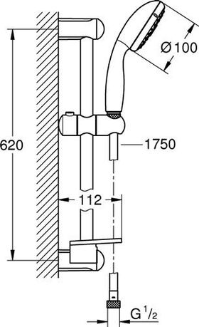 GROHE Brausestangenset Tempesta 100 chr