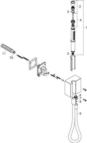 Portereinheit AXOR EDGE m Stabhandbr 2jet pol. go opt Diamantsch