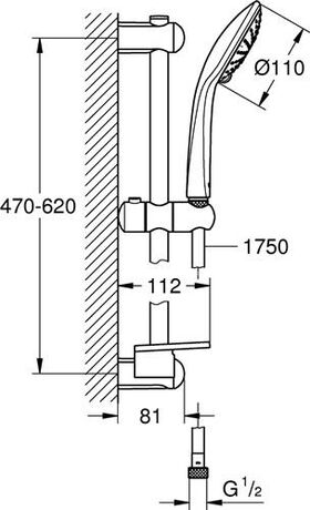 Grohe Brausestangenset EUPHORIA 110 DUO chr