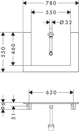 HG Konsole Xelu Q 780x550mm m Auschnitt mttg we hochglanz