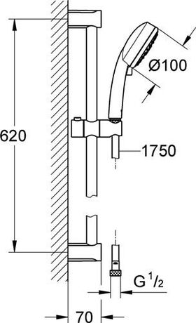 GROHE Brausestangenset Tempesta C 100 chr