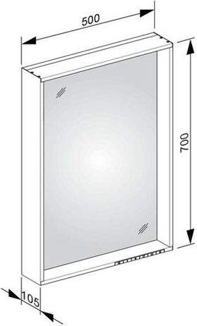 Keuco Lichtspiegel PLAN si-gb-elo Spiegelheizung 500x700x10. A++