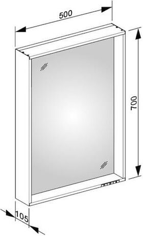 Keuco Lichtspiegel PLAN sil-gebz-elo 500x700x105. A++