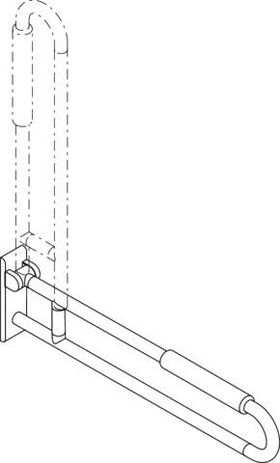 Hewi Stützklappgriff SERIE 801 mit Armpolster, d= 33mm 900mm aquablau