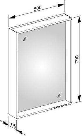 Keuco Lichtspiegel PLAN sil-gebz-elo 500x700x105. A++