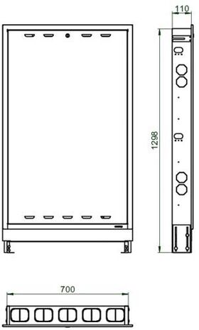 OV Unterputzschrank Regudis W-HTE lang 8 Kreise, 700x1317-1442x110-175mm