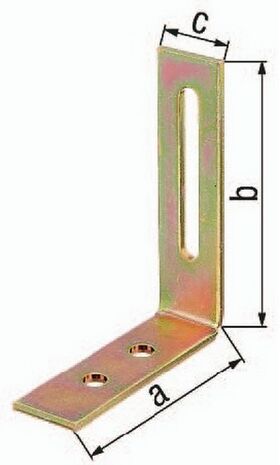 Verstellwinkel 65x80x20mm Stahl roh galv. gelb verz. GAH, 1 Stück