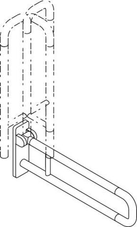 Hewi Stützklappgriff SERIE 801 drehb d= 33mm Aluminiumkern 700mm umbra