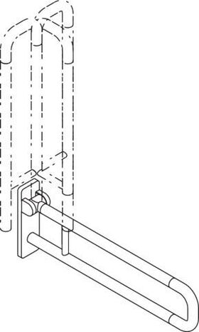 Hewi Stützklappgriff SERIE 801 drehb d= 33mm Aluminiumkern 750mm umbra