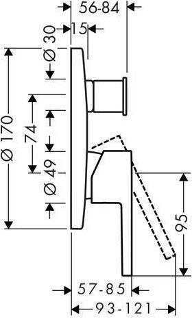 Einhebel-Wannenmischer AXOR STARCK DN 15 UP m integ Sich-kom Stain st optic