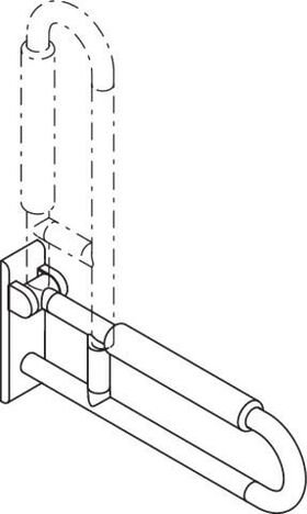 Hewi Stützklappgriff SERIE 801 mit Armpolster, d= 33mm 600mm stahlblau