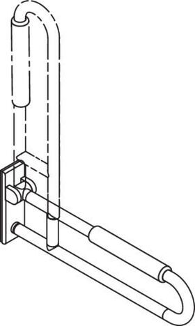 Hewi Stützklappgriff SERIE 801 mobil mit Armpolster, d= 33mm 750mm umbra