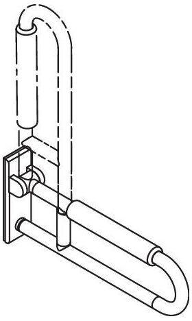 Hewi Stützklappgriff SERIE 801 mobil mit Armpolster, d= 33mm 600mm umbra