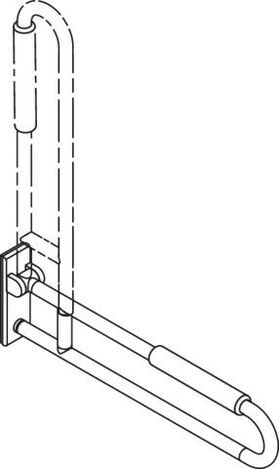 Hewi Stützklappgriff SERIE 801 mobil mit Armpolster, d= 33mm 900mm umbra