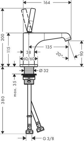 EH-WT-MI 90 AXOR CITTERIO E DN 15 f HWB o Zugstange brushed nickel