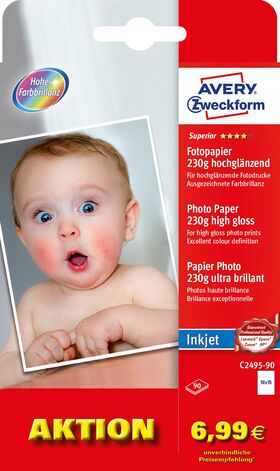 AVERY ZWECKFORM Fotopapier C2495-90 10x15 90x 90 Blatt