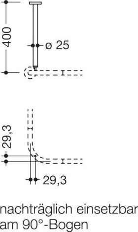 Hewi Deckenabhängung d= 2,5cm hgrau Perlglim tiefmatt 400mm