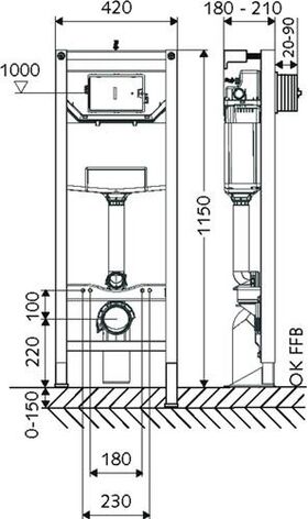 Schell WC-Montagemodul MONTUS CS 120 m UP-Spülkasten 12cm, barrierefrei