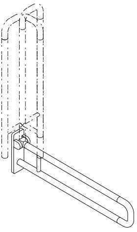 Hewi Stützklappgriff SERIE 801 drehb d= 33mm Alu-Kern 90cm anthraz.gr