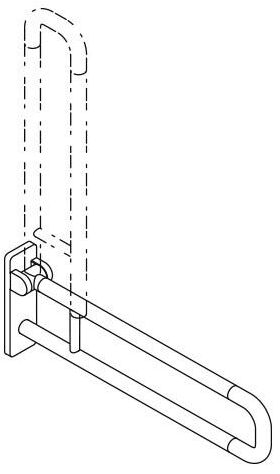 Hewi Stützklappgriff SERIE 801 d= 33mm, Aluminiumkern 750mm senfgelb