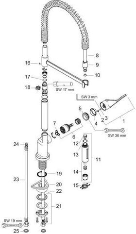 Einhebel-Spültischmischer Semi-Pro AXOR DN 15 chrom