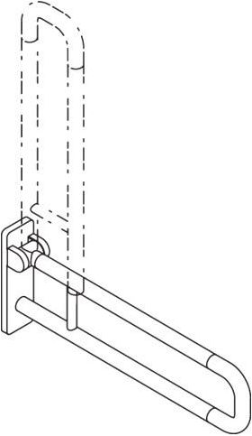 Hewi Stützklappgriff SERIE 801 d= 33mm Alu-Kern 700mm anthrazitgrau