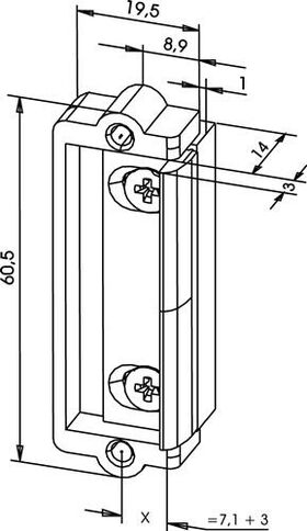 Türöffner-Austauschstück 1410 Fafix universal Dauerent. nein DIN L/R ASSA ABLOY