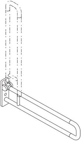 Hewi Stützklappgriff SERIE 801 d= 33mm, Aluminiumkern 900mm signalweiß