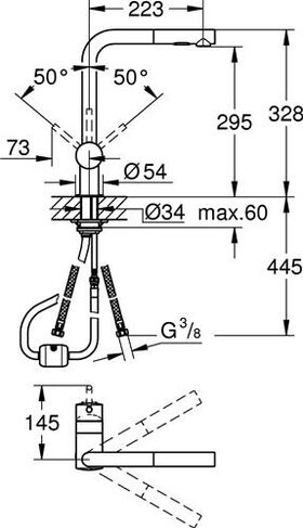 Grohe Einhand-Spültischbatterie MINTA 1/2Zoll L-Auslauf chr