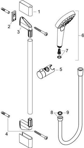 HG Brauseset CROMA SELECT E 1jet Bsta Unica´Croma 650mm weiß/chrom