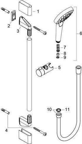 HG Brauseset CROMA SELECT E VARIO Bsta Unica´Croma 650mm EcoS 9 l/m we/chr