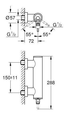 GROHE Einhand-Brausebatterie Atrio supersteel