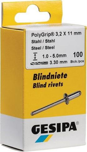 Blindniet PolyGrip® Nietschaft dxl 3,2x8,0mm Stahl/Stahl 100 St.GESIPA