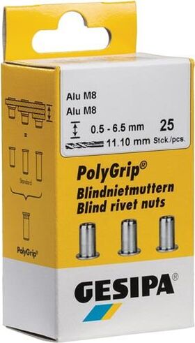 Blindnietmutter PolyGrip® Nietschaft dxl 7x13,5mm M5 Alu 50 St.GESIPA