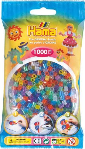 HAMA Perlen Transparent Glitter 1.000 St