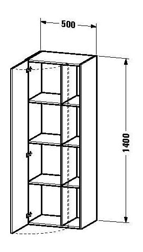 Duravit Hochschrank DURASTYLE 360x500x1400mm Ans re NB natur/weiß matt