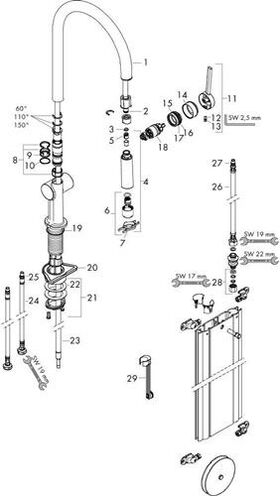 HG Einhebel-Spültischmischer 210 TALIS M Ausziehbrause, mit sBox mattschwarz