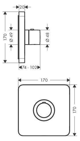 Thermostat SHOWERSELECT SOFT AXOR Highflow, Unterputz chrom