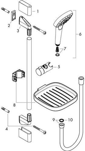 HG Brauseset CROMA SELECT E VARIO Unica´Croma Bsta 650mm weiß/chrom