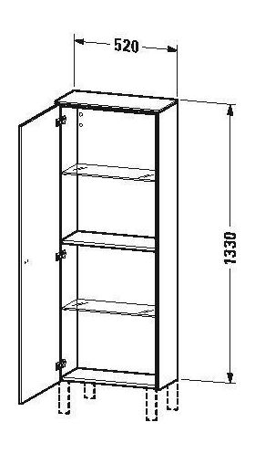 Duravit Halbhochschrank BRIOSO 1330x520x240mm G. Frontfarbe TA li li-bl