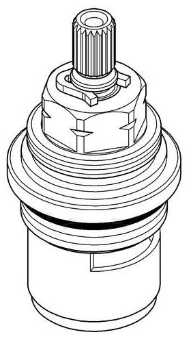 Grohe Keramik-Oberteil 3/4" links chr