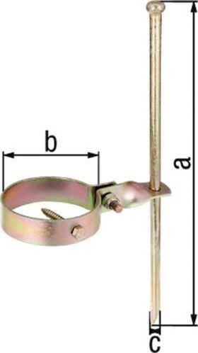 Schaukelanker 400xØ100xØ12mm Stahl roh galv. gelb verz., 1 Stück