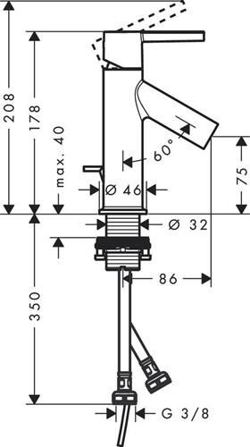 EH-WT-MI 100 AXOR STARCK DN 15 m HGri m ZAG 1 1/4Zoll chrom