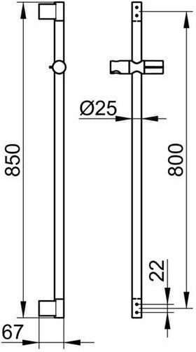 Keuco Brausestange PLAN 850mm vc