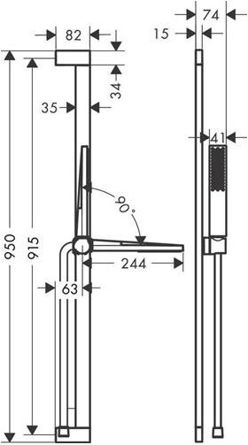 HG Brauseset Pulsify E 1 jet Unica Bsta 900mm EcoSmart chrom