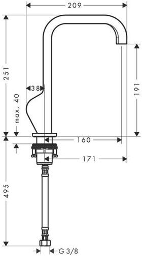 EH-WT-MI 190 AXOR CITTERIO DN 15 o Zugstange stainless steel optic