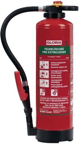 Schaumfeuerlöscher 6l Aufladegerät Brandkl.34 A 144 B m.Wandh.GLORIA