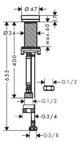 HG Küchen-Geräteabsperrventil F21 mattschwarz