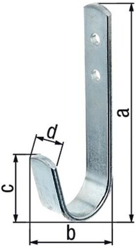 Wandhaken einfach A.30mm STA verz.H.90mm GAH, 1 Stück