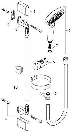 HG Brauseset CROMETTA VARIO Bsta Unica´Croma 650mm m Casetta we/chr